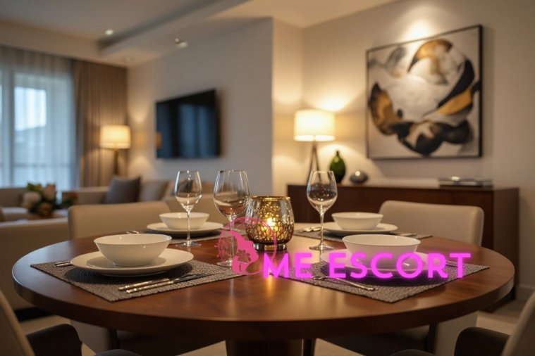 Elegant dining room table setting in a luxury home with modern decor
